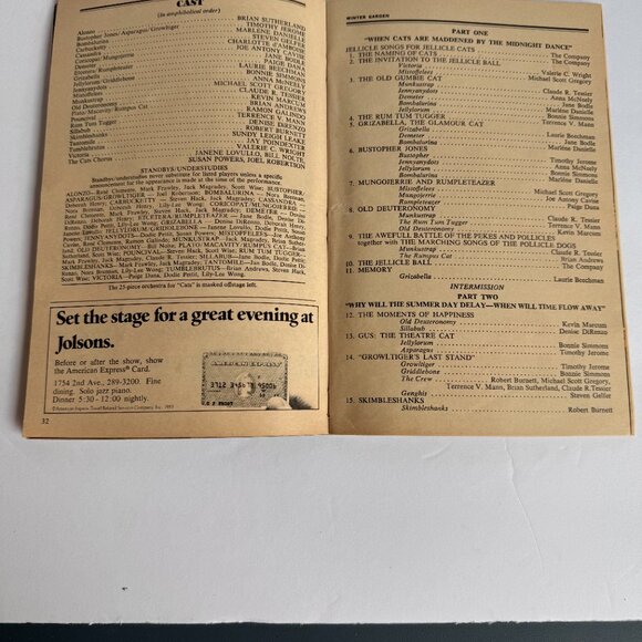 Cats October 7, 1982 Winter Garden Theatre 66 Pages Playbill No 3 Vol 10 - Picture 4 of 8